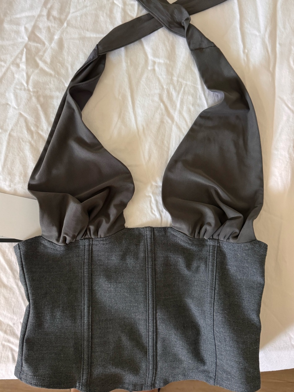 Tiger Mist Black Corset-Style Top